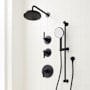 Signature Hardware Greyfield Thermostatic Shower System with Rainfall Shower Head, Hand Shower, Slide Bar, Shower Arm, Hose, and Valve Trim - Rough-In Valve Included Matte Black