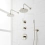 Signature Hardware Lexia Thermostatic Shower System with Dual Rainfall Shower Heads, Hand Shower, Shower Arm, Hose, and Valve Trim - Rough-In Valve Included Polished Nickel