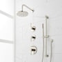 Signature Hardware Lexia Thermostatic Shower System with Rainfall Shower Head, Hand Shower, Slide Bar, Shower Arm, Hose, and Valve Trim - Rough-In Valve Included Polished Nickel