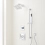 Signature Hardware Vilamonte Pressure Balanced Shower System with Single Function Shower Head, Hand Shower, Slide Bar, Shower Arm, Hose, and Valve Trim - Accufit Rough-In Valve Included Chrome