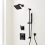 Signature Hardware Vilamonte Pressure Balanced Shower System with Single Function Shower Head, Hand Shower, Slide Bar, Shower Arm, Hose, and Valve Trim - Accufit Rough-In Valve Included Matte Black