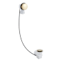 Signature Hardware PVC Cable Drain and Overflow for 17" - 22" Deep Alcove Tubs Polished Brass