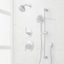 Signature Hardware Provincetown Pressure Balanced Shower System with Shower Head, Hand Shower, Slide Bar, Shower Arm, Hose, and Valve Trim - Accufit Rough-In Valve Included Chrome