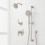 Signature Hardware Provincetown Pressure Balanced Shower System with Shower Head, Hand Shower, Slide Bar, Shower Arm, Hose, and Valve Trim - Accufit Rough-In Valve Included Brushed Nickel