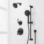 Signature Hardware Provincetown Pressure Balanced Shower System with Shower Head, Hand Shower, Slide Bar, Shower Arm, Hose, and Valve Trim - Accufit Rough-In Valve Included Matte Black