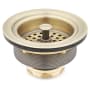Signature Hardware 3-1/2" Kitchen Sink Basket Strainers - Set of Two Aged Brass