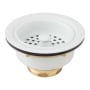 Signature Hardware 3-1/2" Kitchen Sink Basket Strainers - Set of Two White