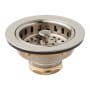 Signature Hardware 3-1/2" Kitchen Sink Basket Strainers - Set of Two Brushed Nickel