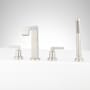 Signature Hardware Drea Deck Mounted Roman Tub Filler with Built-In Diverter - Includes Hand Shower Brushed Nickel