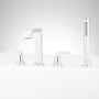 Signature Hardware Drea Deck Mounted Roman Tub Filler with Built-In Diverter - Includes Hand Shower Chrome