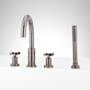 Signature Hardware Vassor Deck Mounted Roman Tub Filler with Built-In Diverter - Includes Hand Shower Gunmetal
