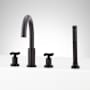Signature Hardware Vassor Deck Mounted Roman Tub Filler with Built-In Diverter - Includes Hand Shower Matte Black