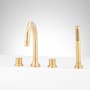 Signature Hardware Lentz Deck Mounted Roman Tub Filler with Built-In Diverter - Includes Hand Shower Brushed Gold