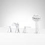 Signature Hardware Elita Deck Mounted Roman Tub Filler with Built-In Diverter - Includes Hand Shower Chrome