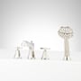 Signature Hardware Elita Deck Mounted Roman Tub Filler with Built-In Diverter - Includes Hand Shower Polished Nickel