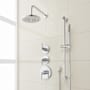 Signature Hardware Drea Thermostatic Shower System with Rainfall Shower Head, Hand Shower, Slide Bar, Shower Arm, Hose, and Valve Trim - Rough-In Valve Included Chrome