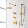 Signature Hardware Vassor Thermostatic Shower System with Rainfall Shower Head, Hand Shower, Slide Bar, Shower Arm, Hose, and Valve Trim - Rough-In Valve Included Brushed Gold