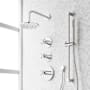 Signature Hardware Vassor Thermostatic Shower System with Rainfall Shower Head, Hand Shower, Slide Bar, Shower Arm, Hose, and Valve Trim - Rough-In Valve Included Chrome
