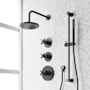 Signature Hardware Vassor Thermostatic Shower System with Rainfall Shower Head, Hand Shower, Slide Bar, Shower Arm, Hose, and Valve Trim - Rough-In Valve Included Matte Black