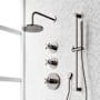 Signature Hardware Vassor Thermostatic Shower System with Rainfall Shower Head, Hand Shower, Slide Bar, Shower Arm, Hose, and Valve Trim - Rough-In Valve Included Gunmetal