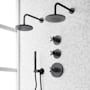 Signature Hardware Vassor Thermostatic Shower System with Dual Rainfall Shower Heads, Hand Shower, Shower Arm, Hose, and Valve Trim - Rough-In Valve Included Matte Black