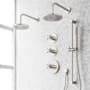 Signature Hardware Vassor Thermostatic Shower System with Dual Rainfall Shower Heads, Hand Shower, Slide Bar, Shower Arm, Hose, and Valve Trim - Rough-In Valve Included Brushed Nickel
