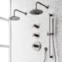 Signature Hardware Vassor Thermostatic Shower System with Dual Rainfall Shower Heads, Hand Shower, Slide Bar, Shower Arm, Hose, and Valve Trim - Rough-In Valve Included Gunmetal