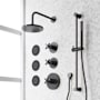 Signature Hardware Vassor Thermostatic Shower System with Rainfall Shower Head, Hand Shower, Slide Bar, Bodysprays, Shower Arm, Hose, and Valve Trim - Rough-In Valve Included Matte Black