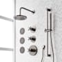 Signature Hardware Vassor Thermostatic Shower System with Rainfall Shower Head, Hand Shower, Slide Bar, Bodysprays, Shower Arm, Hose, and Valve Trim - Rough-In Valve Included Gunmetal