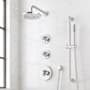 Signature Hardware Lentz Thermostatic Shower System with Rainfall Shower Head, Knob Handles, Hand Shower, Slide Bar, Shower Arm, Hose, and Valve Trim - Rough-In Valve Included Chrome