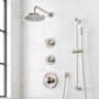 Signature Hardware Lentz Thermostatic Shower System with Rainfall Shower Head, Knob Handles, Hand Shower, Slide Bar, Shower Arm, Hose, and Valve Trim - Rough-In Valve Included Brushed Nickel