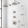 Signature Hardware Lentz Thermostatic Shower System with Dual Rainfall Shower Heads, Lever Handles, Hand Shower, Slide Bar, Shower Arm, Hose, and Valve Trim - Rough-In Valve Included Brushed Nickel