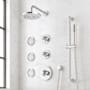 Signature Hardware Lentz Thermostatic Shower System with Rainfall Shower Head, Knob Handles, Hand Shower, Slide Bar, Bodysprays, Shower Arm, Hose, and Valve Trim - Rough-In Valve Included Chrome