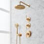 Signature Hardware Elita Thermostatic Shower System with Rainfall Shower Head, Hand Shower, Shower Arm, Hose, and Valve Trim - Rough-In Valve Included Brushed Gold