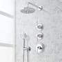 Signature Hardware Elita Thermostatic Shower System with Rainfall Shower Head, Hand Shower, Shower Arm, Hose, and Valve Trim - Rough-In Valve Included Chrome