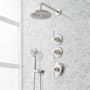 Signature Hardware Elita Thermostatic Shower System with Rainfall Shower Head, Hand Shower, Shower Arm, Hose, and Valve Trim - Rough-In Valve Included Brushed Nickel