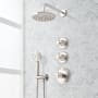 Signature Hardware Elita Thermostatic Shower System with Rainfall Shower Head, Hand Shower, Shower Arm, Hose, and Valve Trim - Rough-In Valve Included Polished Nickel