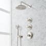 Signature Hardware Elita Thermostatic Shower System with Rainfall Shower Head, Hand Shower, Shower Arm, Hose, and Valve Trim - Rough-In Valve Included Brushed Nickel