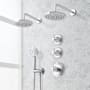 Signature Hardware Elita Thermostatic Shower System with Dual Rainfall Shower Heads, Hand Shower, Shower Arm, Hose, and Valve Trim - Rough-In Valve Included Chrome