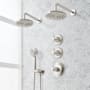 Signature Hardware Elita Thermostatic Shower System with Dual Rainfall Shower Heads, Hand Shower, Shower Arm, Hose, and Valve Trim - Rough-In Valve Included Brushed Nickel
