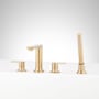 Signature Hardware Berwyn Deck Mounted Tub Filler with Built-In Diverter - Includes Hand Shower and Rough-In Valve Brushed Gold