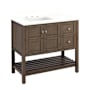 Signature Hardware Olsen 36" Freestanding Single Basin Vanity Set with Cabinet, Vanity Top, and Rectangular Undermount Sink - 8" Faucet Holes Ash Brown / Arctic White