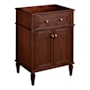 Signature Hardware Elmdale 24" Single Vanity Set with Mahogany Cabinet, Quartz Vanity Top, and Rectangular Sink - 1-1/2" Faucet Holes Antique Brown / Carbon Black