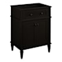 Signature Hardware Elmdale 24" Single Vanity Set with Mahogany Cabinet, Quartz Vanity Top, and Rectangular Sink - 1-1/2" Faucet Holes Charcoal Black / Carbon Black