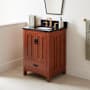 Signature Hardware Maybeck 24" Freestanding Oak Single Basin Vanity Set with Cabinet, Vanity Top, and Rectangular Undermount Sink - 8" Faucet Holes Tinted Oak / Carbon Black