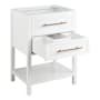 Signature Hardware Robertson 24" Single Vanity Set with Mahogany Cabinet, Quartz Vanity Top, and Rectangular Sink - 1-1/2" Faucet Holes Bright White / Carbon Black