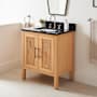 Signature Hardware Ayanna 32" Faucet Holes Natural Mindi / Carbon Black