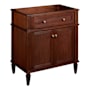 Signature Hardware Elmdale 30" Single Vanity Set with Mahogany Cabinet, Quartz Vanity Top, and Rectangular Sink - 1-1/2" Faucet Holes Antique Brown / Carbon Black