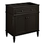 Signature Hardware Elmdale 30" Single Vanity Set with Mahogany Cabinet, Quartz Vanity Top, and Rectangular Sink - 1-1/2" Faucet Holes Charcoal Black / Carbon Black