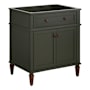 Signature Hardware Elmdale 30" Single Vanity Set with Mahogany Cabinet, Quartz Vanity Top, and Rectangular Sink - 1-1/2" Faucet Holes Dark Olive Green / Carbon Black